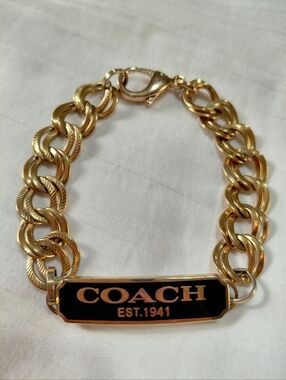 Coach Gold EST 1941 Logo Bracelet